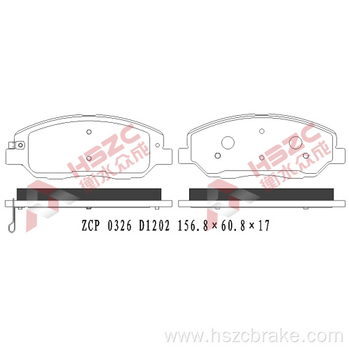 FMSI D1202 ceramic brake pad for Hyundai